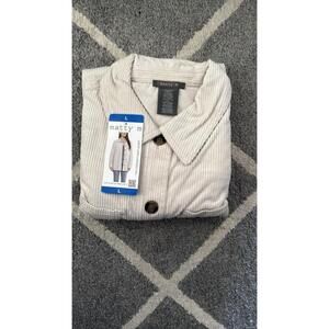 Marty M Womens  Cream Utility Jacket Relaxed Fit. Size Large. XX